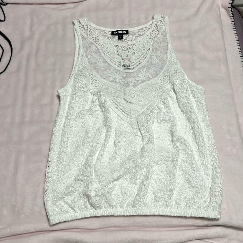 Express XS women’s white tank top